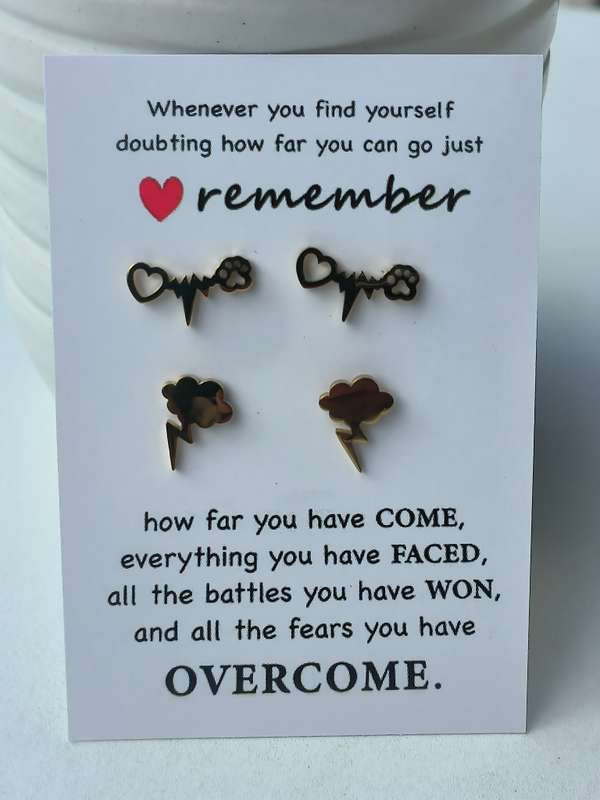Set of 2 genuine stainless steel earrings - non-fading