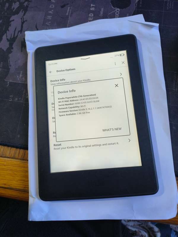 Amazon Kindle 7th generation Paperwhite e-reader 6inch 4GB - Model 9090G