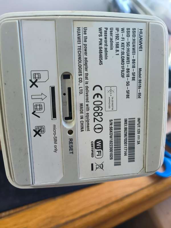 Huawei B618s-22d/B618s-65d 4G LTE Router - Takes SIM Card 64 Devices