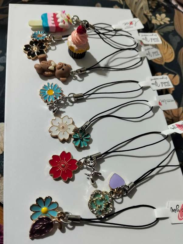 x4 Pcs Phone Charms Keychain