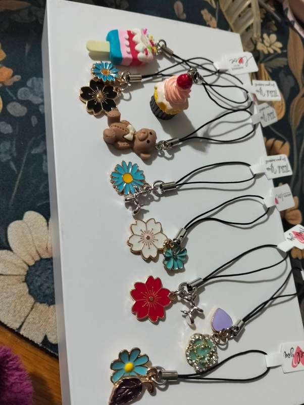 x4 Pcs Phone Charms Keychain