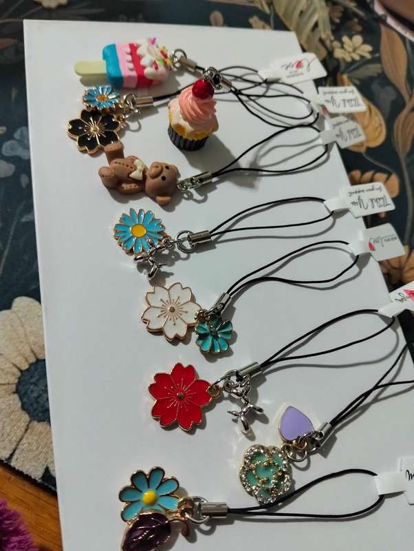 x4 Pcs Phone Charms Keychain