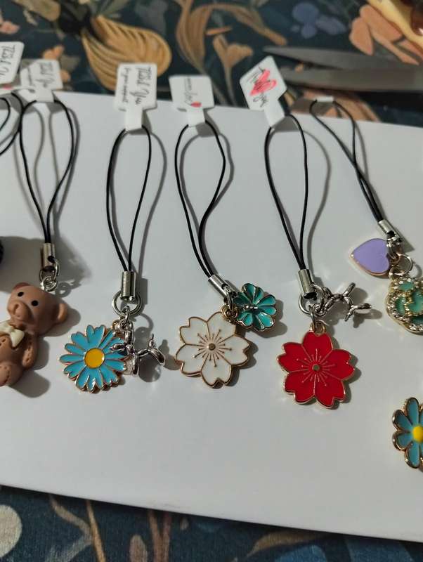 x4 Pcs Phone Charms Keychain