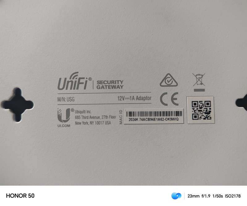 Ubiquiti Unifi Security Appliance (USG), Single,White