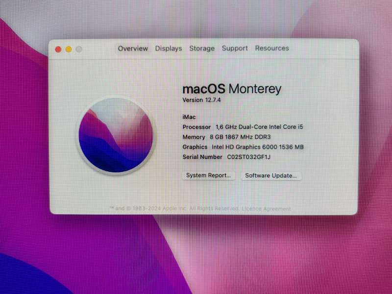 iMac 2015 21.5inch, 1000GB SSD and 8GB RAM