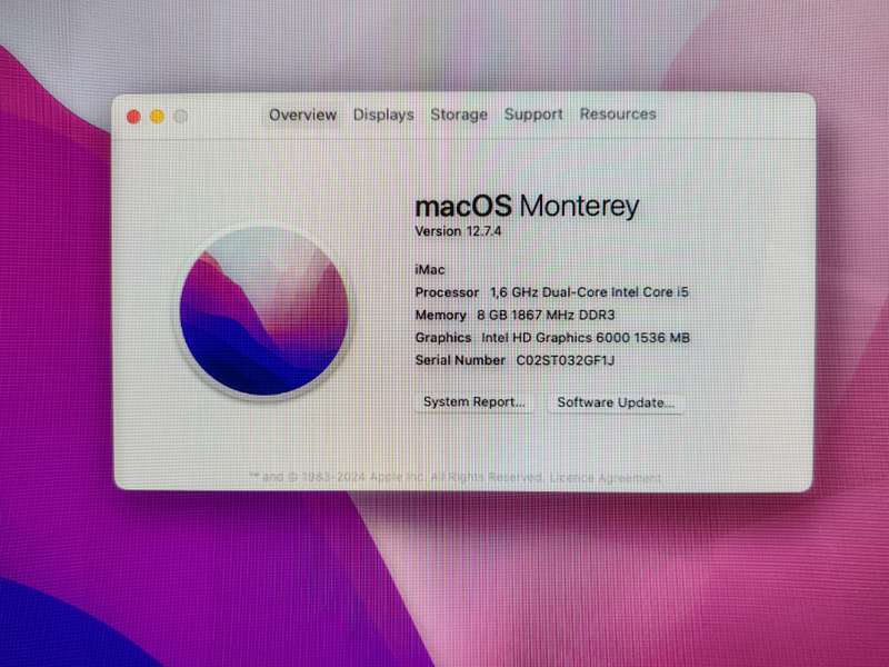 iMac 2015 21.5inch, 1000GB SSD and 8GB RAM