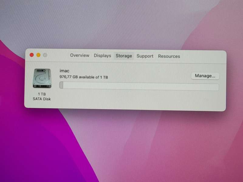 iMac 2015 21.5inch, 1000GB SSD and 8GB RAM