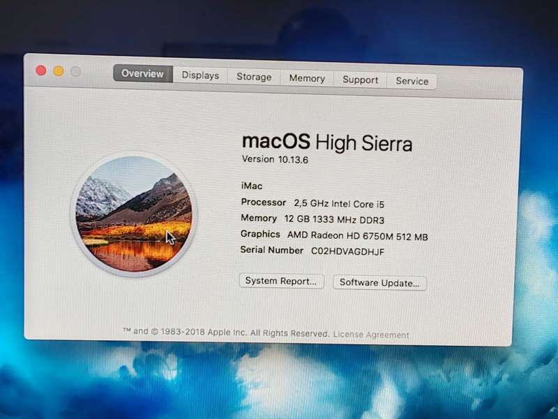iMac mid 2011 i5 in good condition 21.5inch, 500GB HD, 12GB RAM