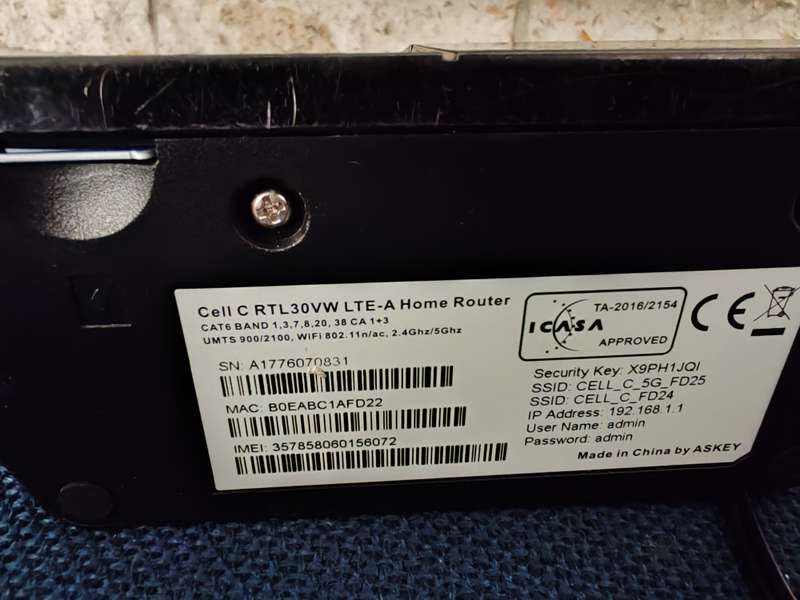 Cell C RTL30VW LTE- A Home Router