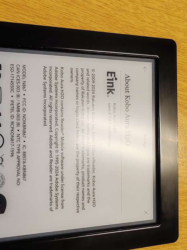 Kobo Aura H20 N250 -  eReader Wi-Fi 4GB