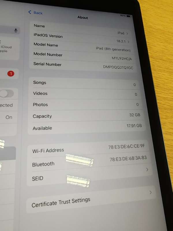 IPad 8th Gen  32gig Wifi
