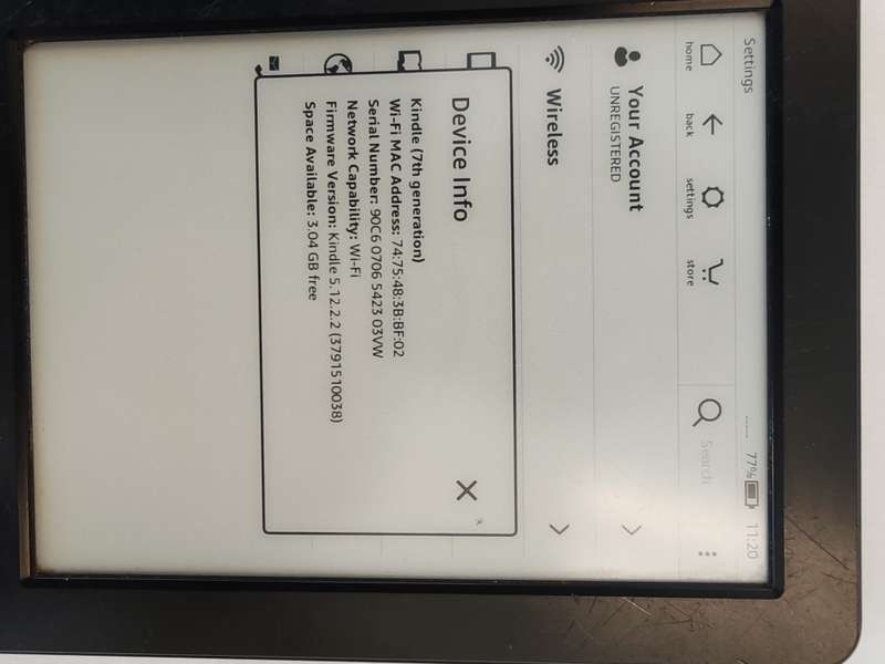Amazon Kindle Paperwhite  7th Generation 6inch 4GB - Model 90C607