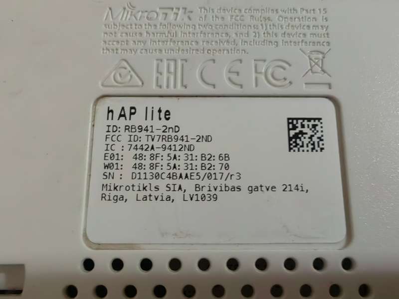 MikroTik hAP lite  (It does not take a SIM CARD)