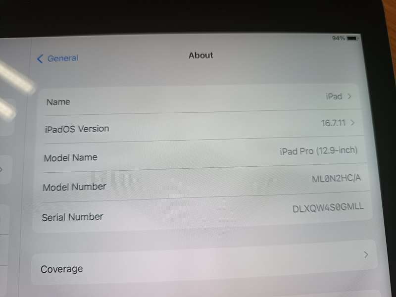 IPad PRO A1584 12.9INCH