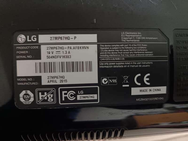 LG 27MP67HQ-P DISPLAY MONITOR