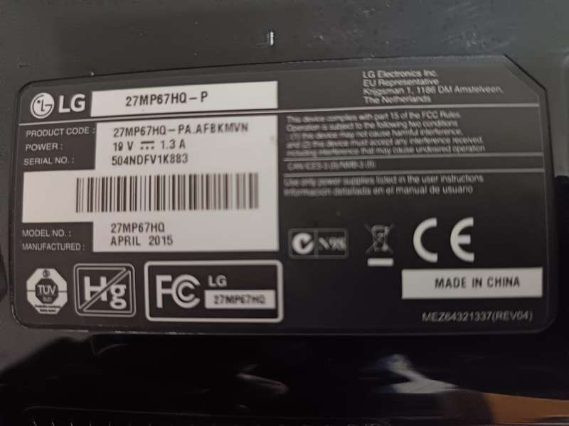 LG 27MP67HQ-P DISPLAY MONITOR