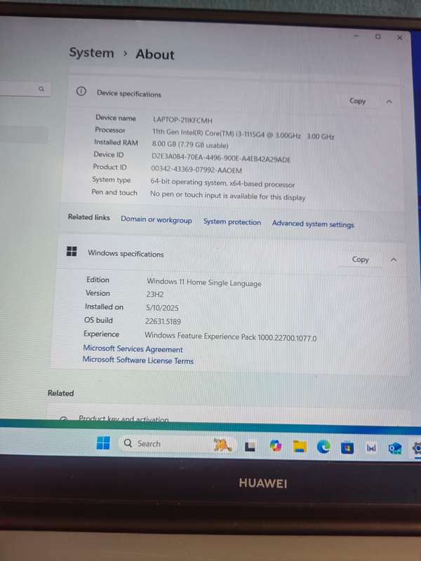 Huawei MateBook D15 i3  Mystic Silver 11 generation