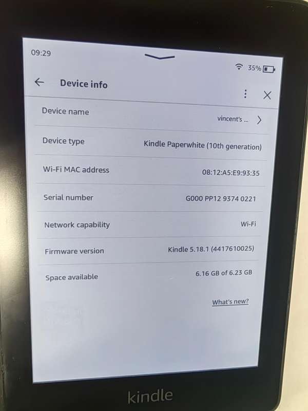 Amazon Kindle Paperwhite  8GB 10th Gen