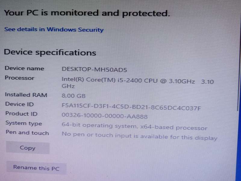 Dell Desktop i5 Second generation