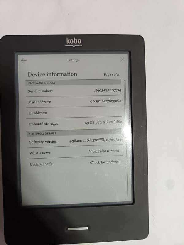Kobo Touch N905 - eReader Wi-Fi 2GB