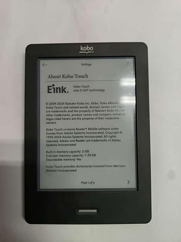 Kobo Touch N905 - eReader Wi-Fi 2GB