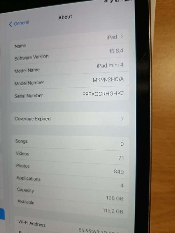 IPad min 4th gen 128GB