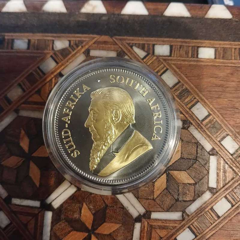 Krugerrand- Ruthenium and gold plated