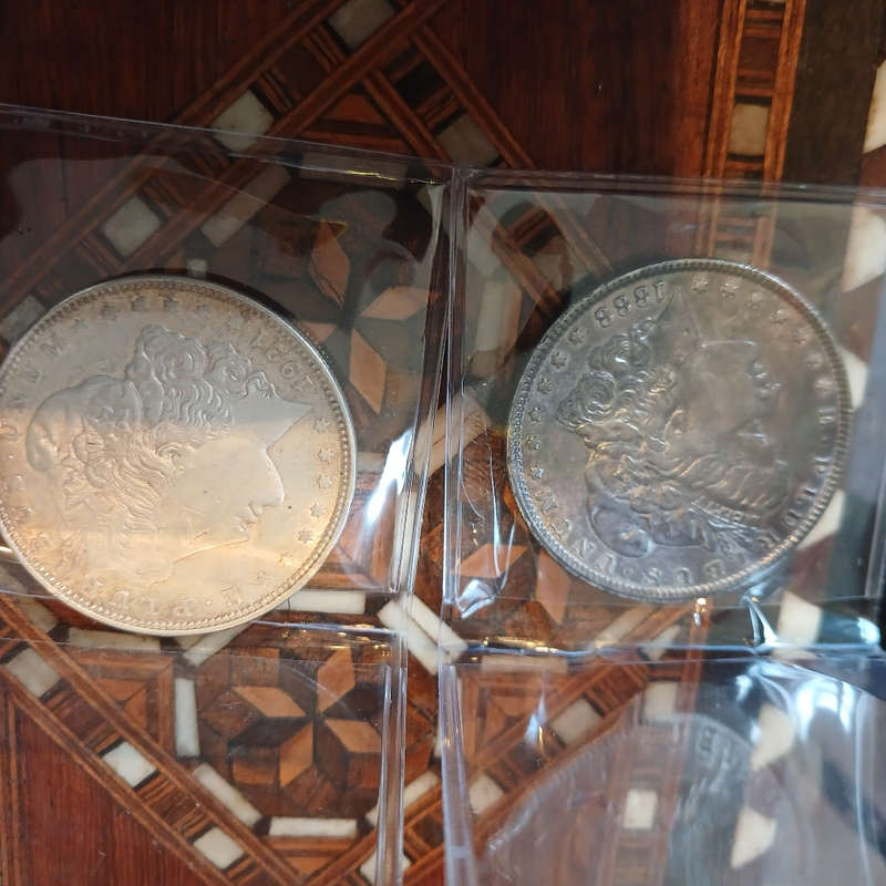 2 x morgan dollars