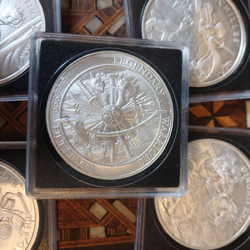5 x Legendary warriors 1oz silver coins