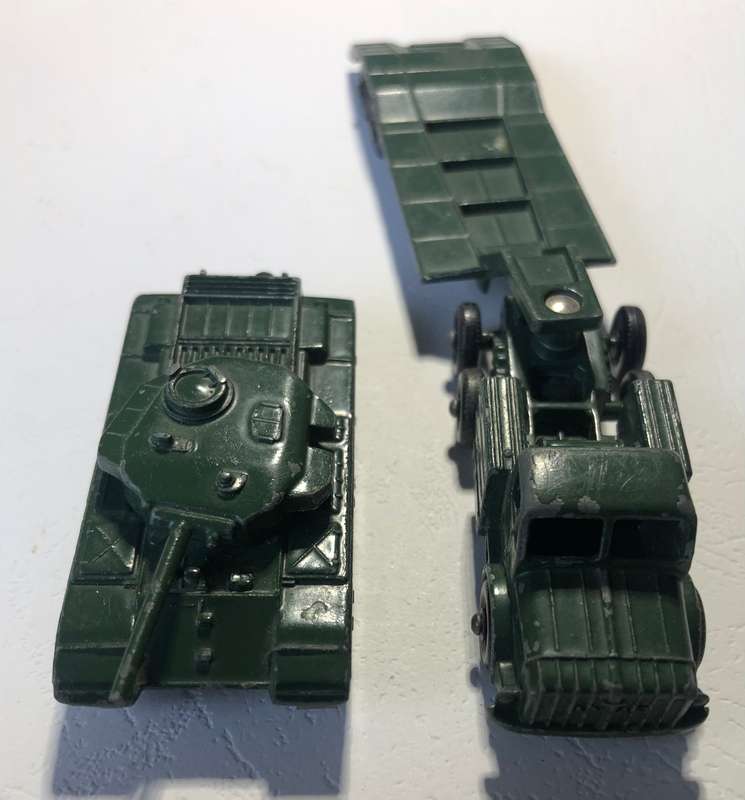 Lesney Centurion Tank, Thorneycroft ANTAR horse and Sankey 50 ton Tank Transporter