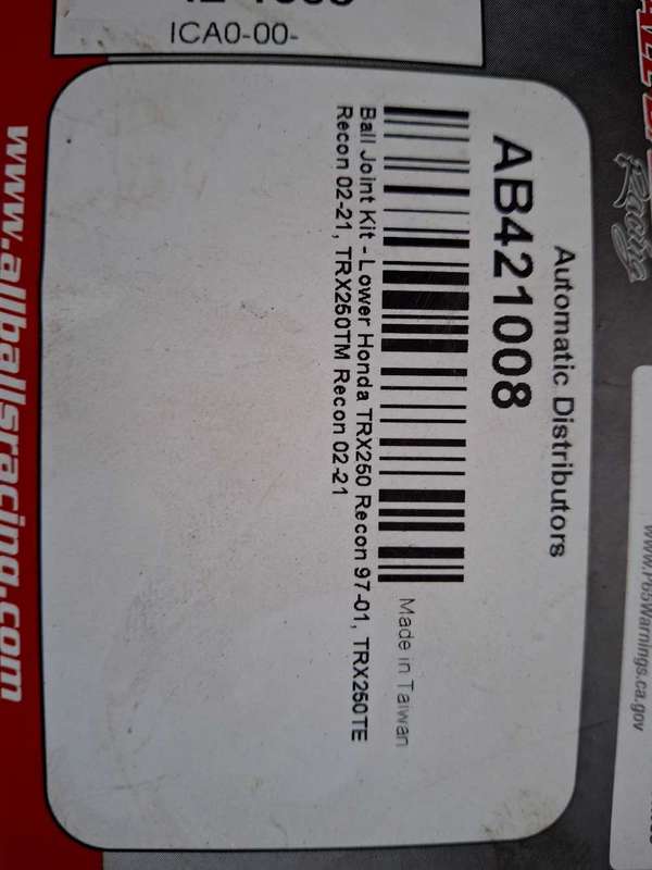 Honda TRX 250, 2x Lower Ball Joint ALL BALLS AB42-1008