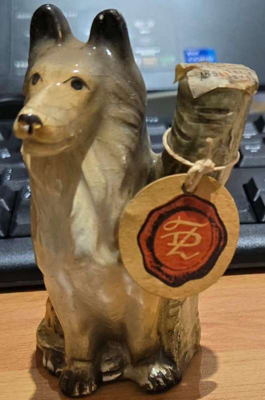 Vintage Amaretto Liqueur Decanter Dog