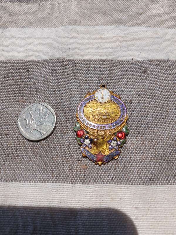 Rare 1914 Masonic Medal  Antique Freemason Collectible with Intricate Detailing & Historic Charm