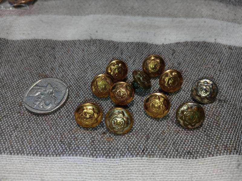 Vintage SAPS Brass Buttons  Rare South African Police Collectible