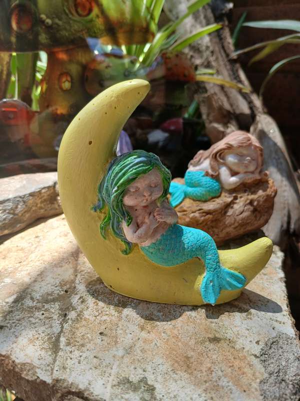Hand-Cast & Painted Mermaid Statue Set