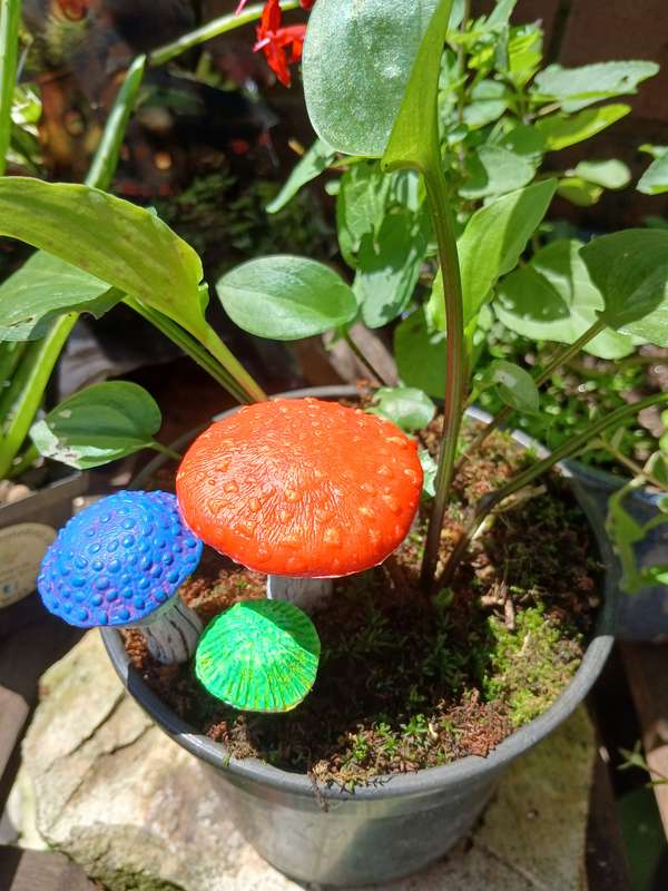 Handmade Mushroom Set  Fairy Garden & Potted Plant Decor