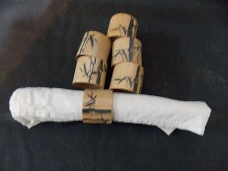 Set of Six Bamboo Napkin Rings