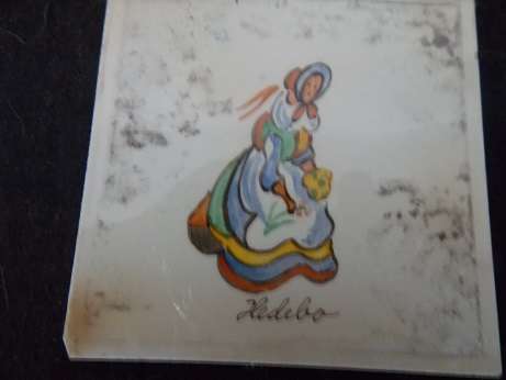 Set of Two Danish Porcelain Tiles