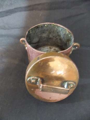 Antique Copper Bowl with Lid