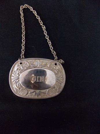 Set of Three Silver Plated Spirits Bottles Tags