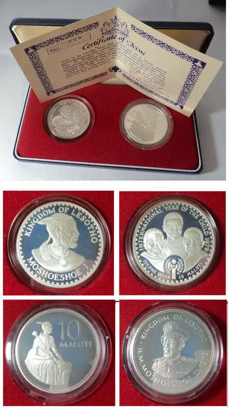 Lesotho Silver Crown-size Proof Coins of 1979