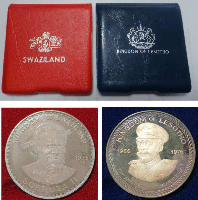 Two Silver Crown-size Proof Coins of Lesotho & Swaziland