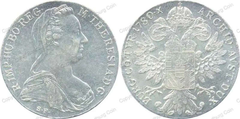 Austria 1780 Silver Maria Theresa Thaler  Restrike