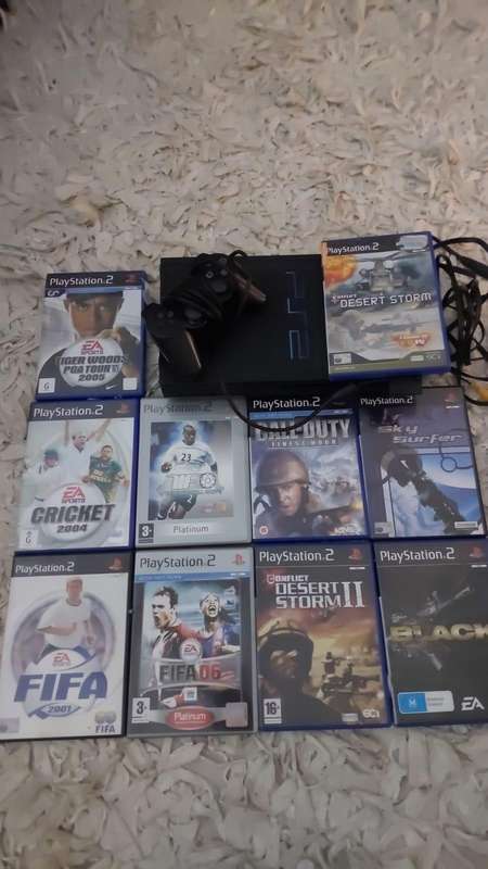 PLAYSTATION 2 + 1 CONTROLLER + 10 GAMES