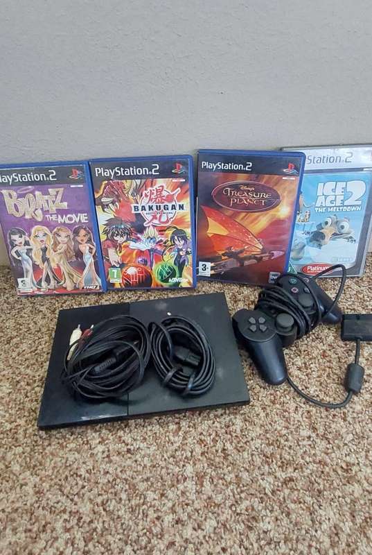 PLAYSTATION 2 + 1 CONTROL + 4 GAMES