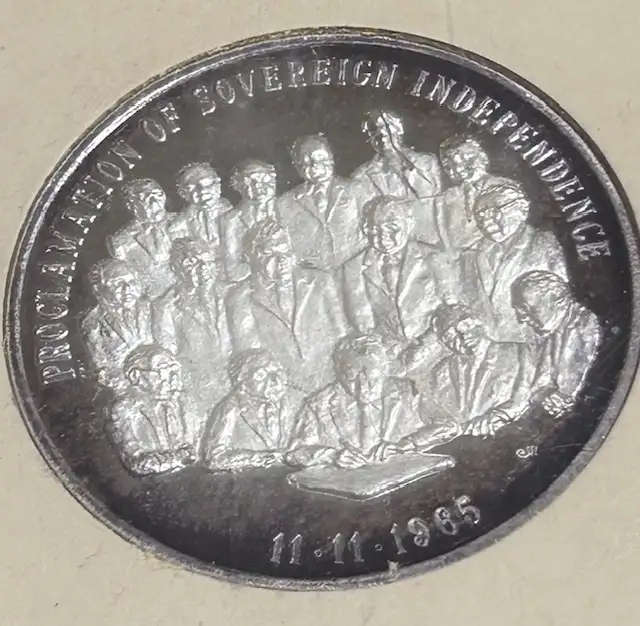 RHODESIA HISTORY MEDALLION VOL. 2 (42 GRAMS PURE 99.9 SILVER) IN ORIGINAL HOLDER SEALEDRHODESIA HIST