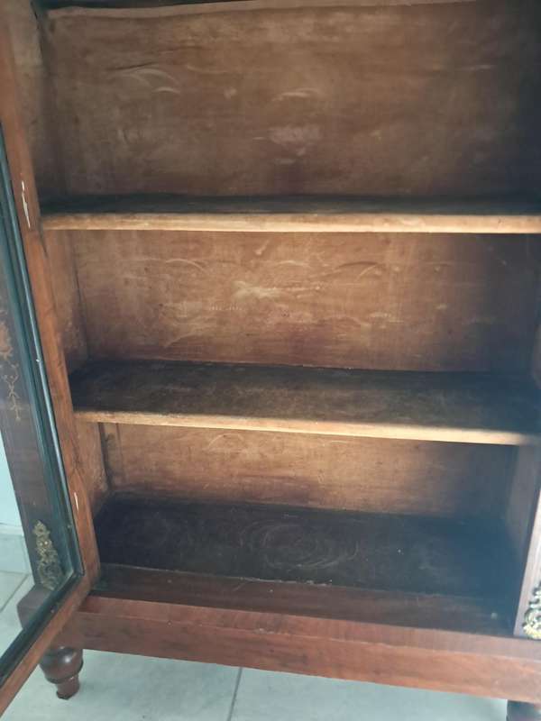 ANTIQUE WALNUT CABINET WITH INLAY 1890