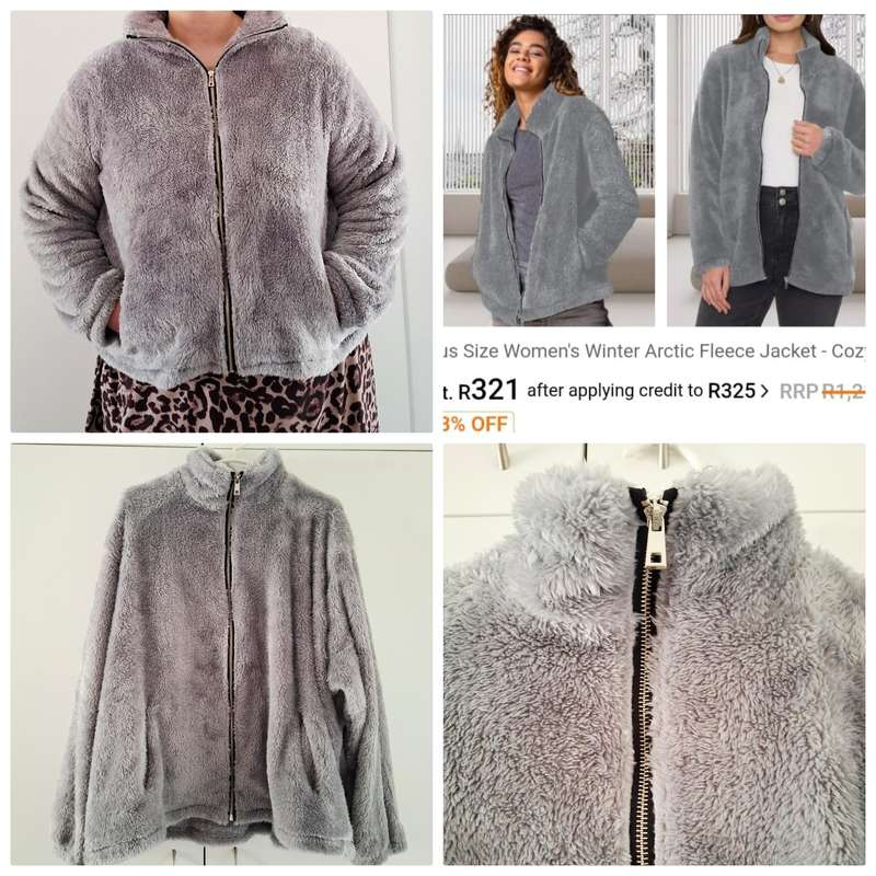 NEW fleece grey jacket. Size 4XL