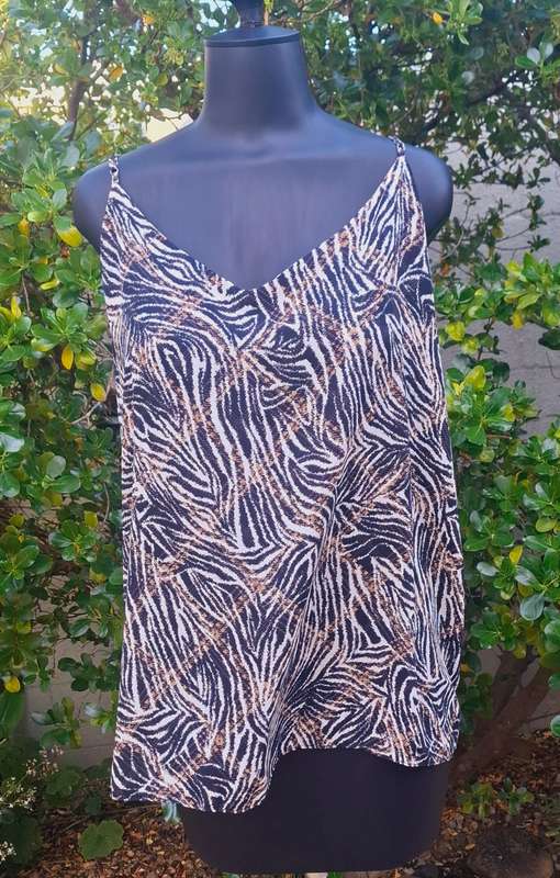 Zebra print thin strap top