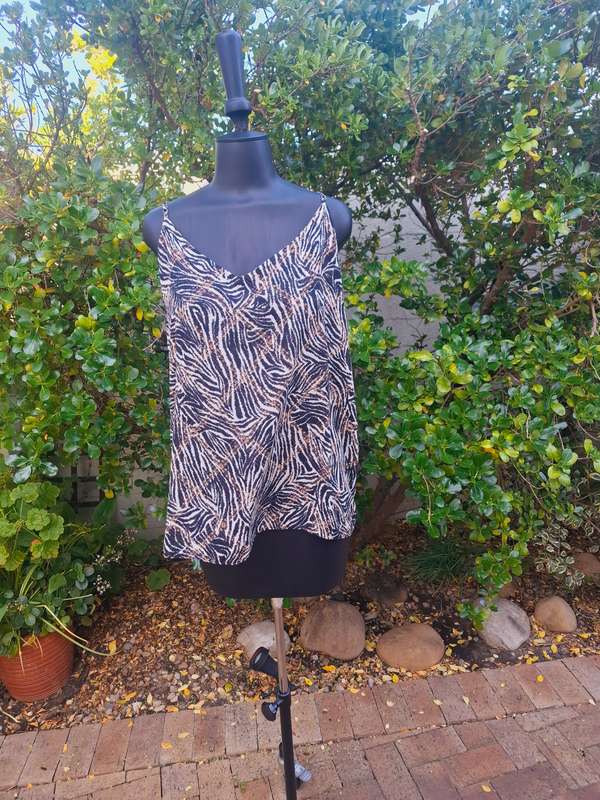 Zebra print thin strap top